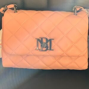 Badgley Mischka Quilted Crossbody in Peachy Coral